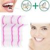 AJT MART Plastic Tooth Cleaning Dental Floss Toothpicks Set for Clean Teeth Stick Oral Care for Breath and Healthy Gums (100 pcs) view 2
