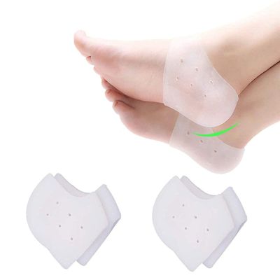 Silicone Heel Protector, Heel Cushion, Heel Pads,Gel Heel Cups(4 Pieces), for Plantar Fasciitis,Blister, Cracked Foot, Bone Spur Relief,Heel Pain, Achilles Tendinitis for Men & Women