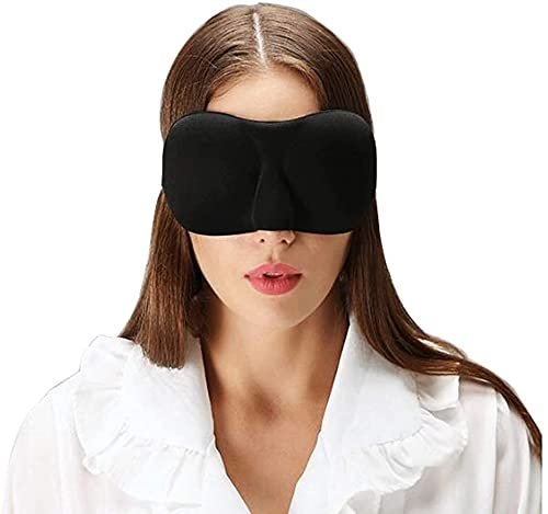 BE SAFE Forever Sleeping Mask for Men & Women, Eye Cover, Blind Folder for Travelling, Black, L
