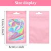 HASTHIP 100 Pcs Smell Proof Mylar Bags,Chocolate Bags Candy Treat Bag Cookie,Resealable Multifunctional Jewellery And Hardware (Pink 8 X 13Cm)(Others),Polyethylene view 2
