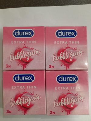 Durex Extra Thin Bubblegum Flavoured Condoms For Men-10s (Pack of 3)