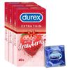 Durex Extra Thin Wild Strawberry Flavoured Condoms For Men -10s (Pack of 3) view 1