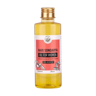 Amrutam Nari Sondarya Oil - Enhances Beauty & Health of Women | Retains Youthful Glow | Helps in Acne, Wrinkles and Stretch Marks | Treats Sun Tan | With Natural Ingredients like Almond, Olive Oil and Rose Extracts | 200 ml