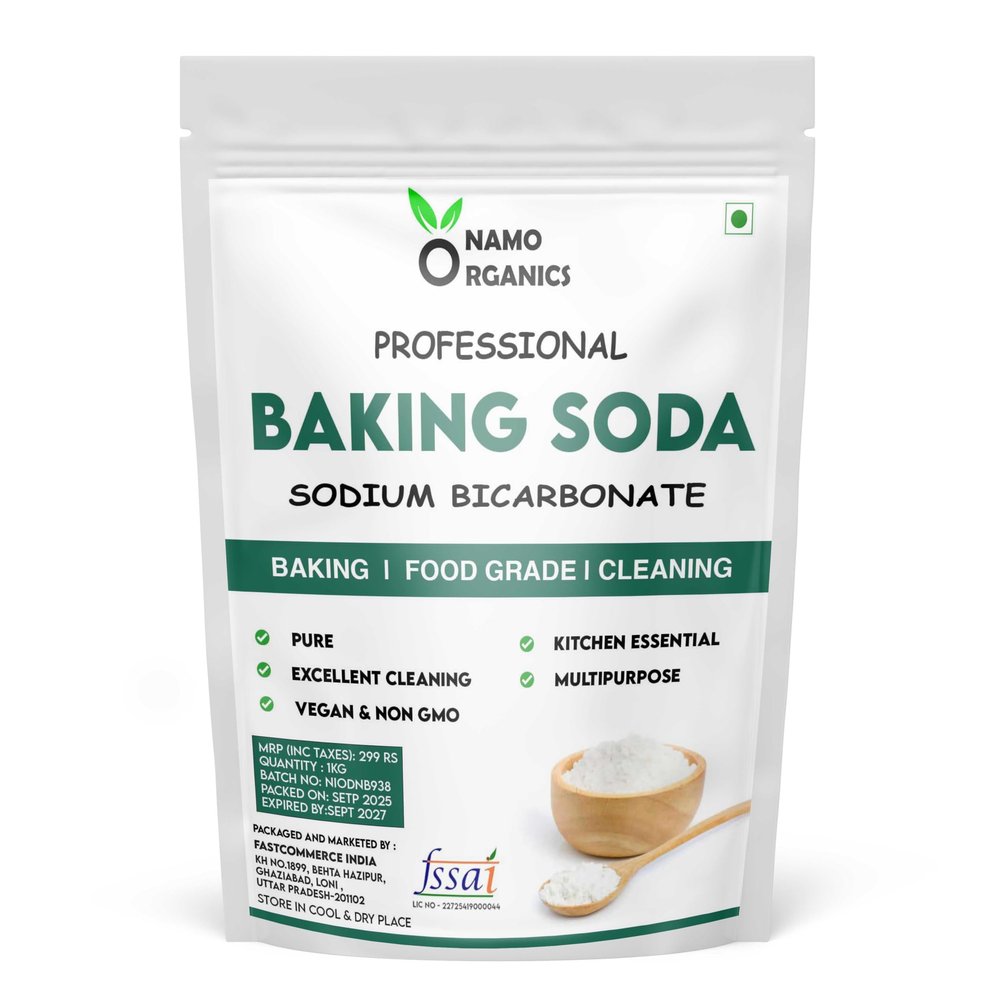 Namo Organics - Baking Soda, 500 Gm - [Food Grade Sodium Bicarbonate, Perfect for Baking/Cooking/Cleaning, Triple Refined] (500 Gm) (500 Gm)