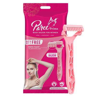 Paree Prima Premium Hair Removal Full Body Razor for Women | Travel Friendly & Hassle-Free Shaving Razor - Pack of 5