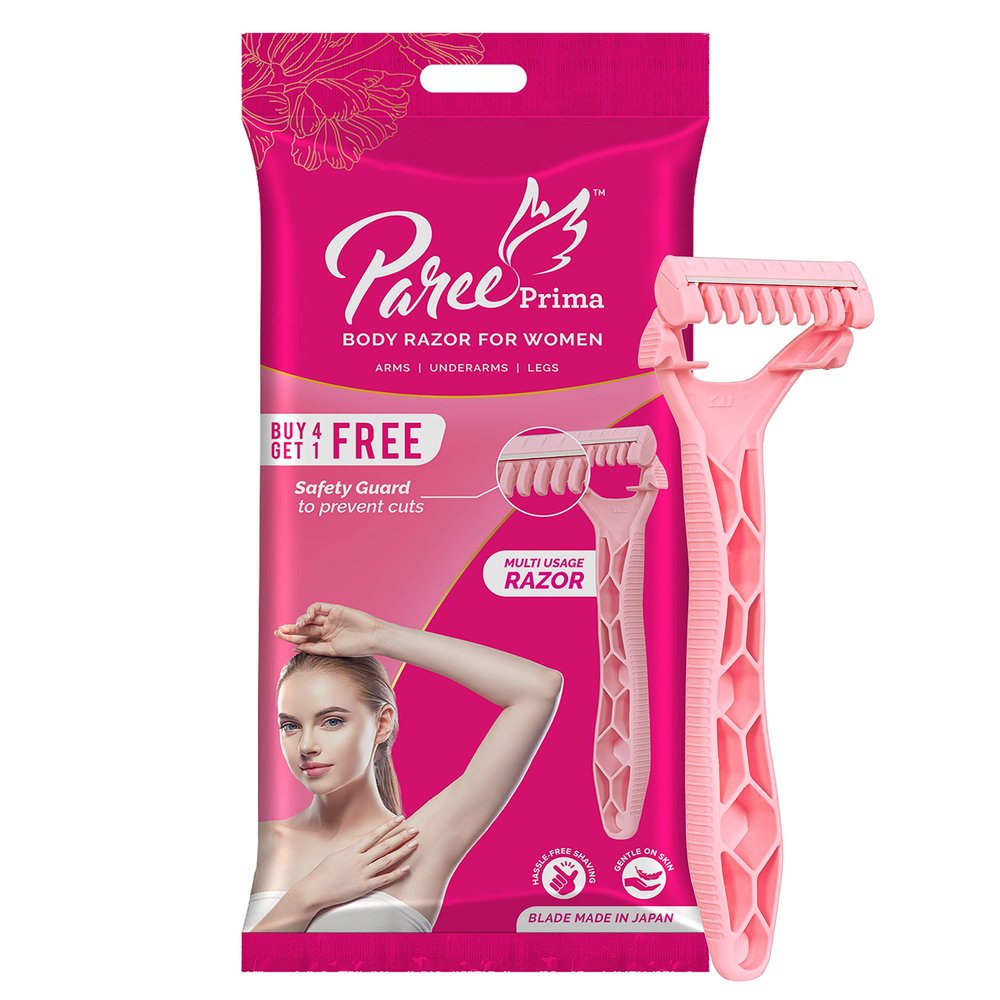 Paree Prima Premium Hair Removal Full Body Razor for Women | Travel Friendly & Hassle-Free Shaving Razor - Pack of 5
