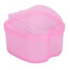 Denture Bath Box, ABS Without Touching Cleaning Solution Denture Holder Using Highquality Materials for Camping for Office for Travel for Car(pink) view 1