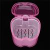 Denture Bath Box, ABS Without Touching Cleaning Solution Denture Holder Using Highquality Materials for Camping for Office for Travel for Car(pink) view 3