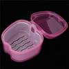 Denture Bath Box, ABS Without Touching Cleaning Solution Denture Holder Using Highquality Materials for Camping for Office for Travel for Car(pink) view 4