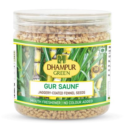 Dhampurgreen Gur Saunf, 250 Gram | Mouth Freshener | Mukhwas Gur Saunf | Jaggery Coated Fennel Seeds | After Meal Snack | Sompu