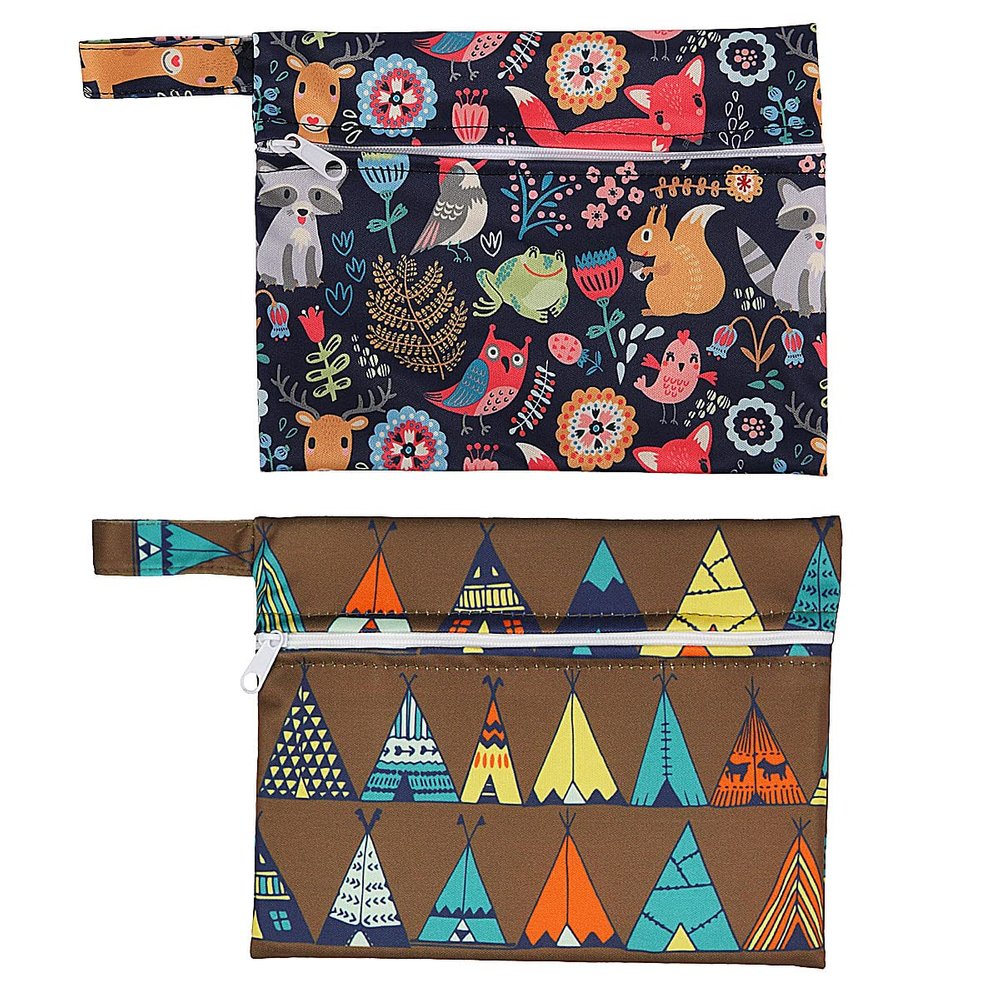 2 Pieces Reusable Mini wet bag for Mama Cloth Menstrual Pads/Breast Pads,7x5.5 Inch, 2MN4, Mini, Mini Bag