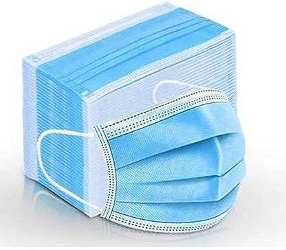 Control D 3 layered / 3 ply Breathable Surgical Face masks Anti Pollution with Internal Nose-pin Ultra Soft Ultrasonically Welded Earloops, Disposable Masks (Blue, Free Size, Pack of 100)