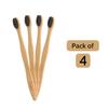 Sangsara by Dr. Odin Bamboo Toothbrush 100% Biodegradable Natural, Eco-Friendly, Compostable, Vegan & Reusable Bamboo Toothbrush (Black, Pack of 4) view 3