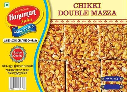 HANUMAN SAHU GAZAK UDYOG Double Mazza Chikki | Peanuts Jaggery Chikkis with Seasame Seeds | Kovilpatti | Kadalai Mittai | Singdana | Eatables Snacks Items Groundnut Mittai 500gm