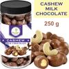 more 2 nuts Chocolate Coated Cashews Milk Chocolate Covered Nuts 250 Gram Jar Packing | Handcrafted Artisan Chocolate view 2