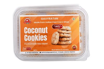GAVYRATAN Coconut Cookies | Crunchy Cookies | Pack of 3 (250g each)