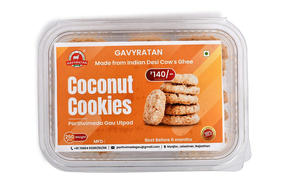 GAVYRATAN Coconut Cookies | Crunchy Cookies | Pack of 3 (250g each)