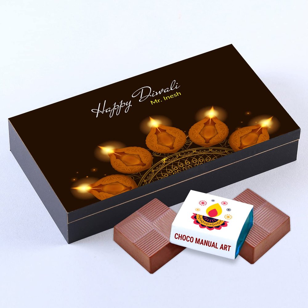 Hanging diyas personalised chocolates diwali gift