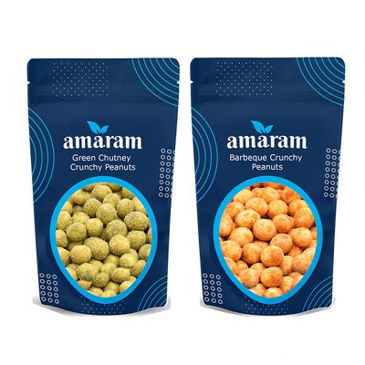 Amaram by Ghasitaram Pack of 2 Barbeque and Green Chutney Peanuts|Dryfruit Gift Hamper|Dry Fruit Combo Pack Offer|Dry Fruit Gift Pack|Dry Fruit Box|Diwali Dry Fruit Gift Box|Mix Nut|