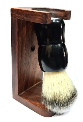Foreign Holics Soft Bristle Professional Barber Shaving Brush with Hard Marble Handle for Men Smooth Shave (Black Color)