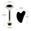 ACS Black Obsidian Jade Facial Roller & Gua Sha Set 100% Natural Source from Highest Altitude of Himalayan Two-Sided Face Neck Massager Stone Beauty... view 2