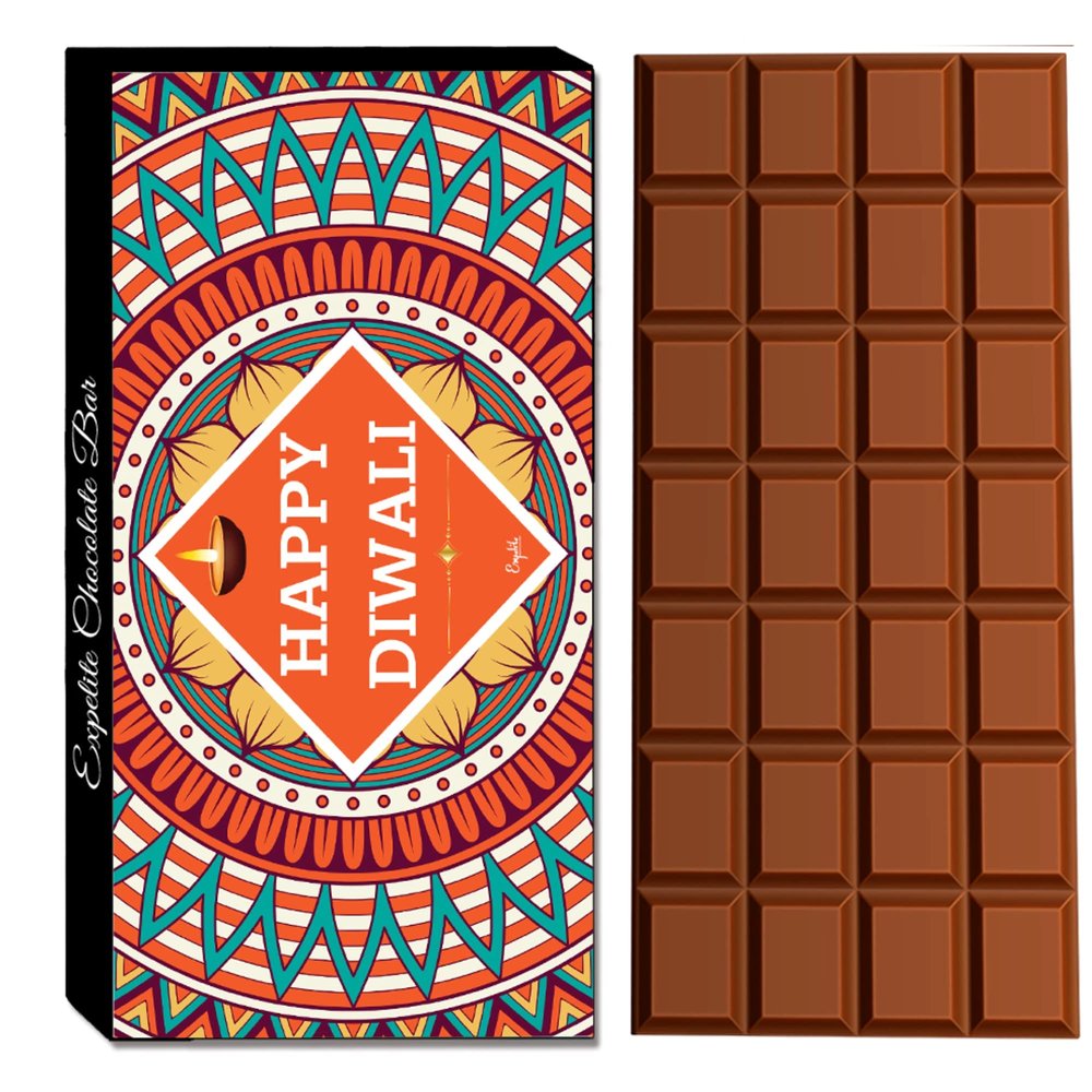 Expelite Diwali Celebration Special Pack Premium Selections Assorted Almond & Cranberry Flavour Chocolate Bar for Friends & Family (100 gm)