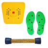 _Acs Bio-Magnetic Power Foot Mat & Shoe Sole (Cut to Size) (Magneto-Therapy) & Premium Wooden Foot Roller (Pyramidal Cuts) (Pack of 3) view 1