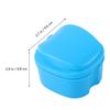 HEALLILY 1PC Denture Case Denture Box Container Cleaning False Teeth Storage Box with Strainer for Travel Retainer Cleaning (Sky- blue) view 2
