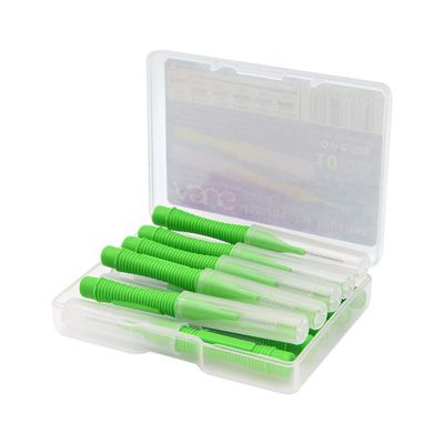 ARTIBETTER 10pcs Interdental Brush Tooth Flossing Head Teeth Brushes for Men Adults Lady (Green)