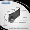QUARANT Meltblown - SMMS Fabric 3 Ply Disposable Face Mask with Nose Clip and Reusable Travel Pouch (Black, Pack of 500) for Unisex view 3
