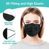 MEDICOS Non-Woven Fabric Surgical Disposable Masks 3 Ply Layer with Nose Clip, Meltblown, Ultrasonic, Use and Throw Masks Pin Certified by CE ISO GMP (Black, Without Valve, Pack of 100) for Unisex view 2