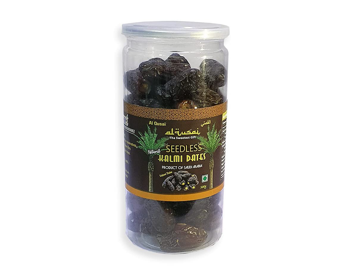Al Qusai Kalmi/Safawi Dates,Saudi Arabia (SeedlessKalmi 500g Petcan)