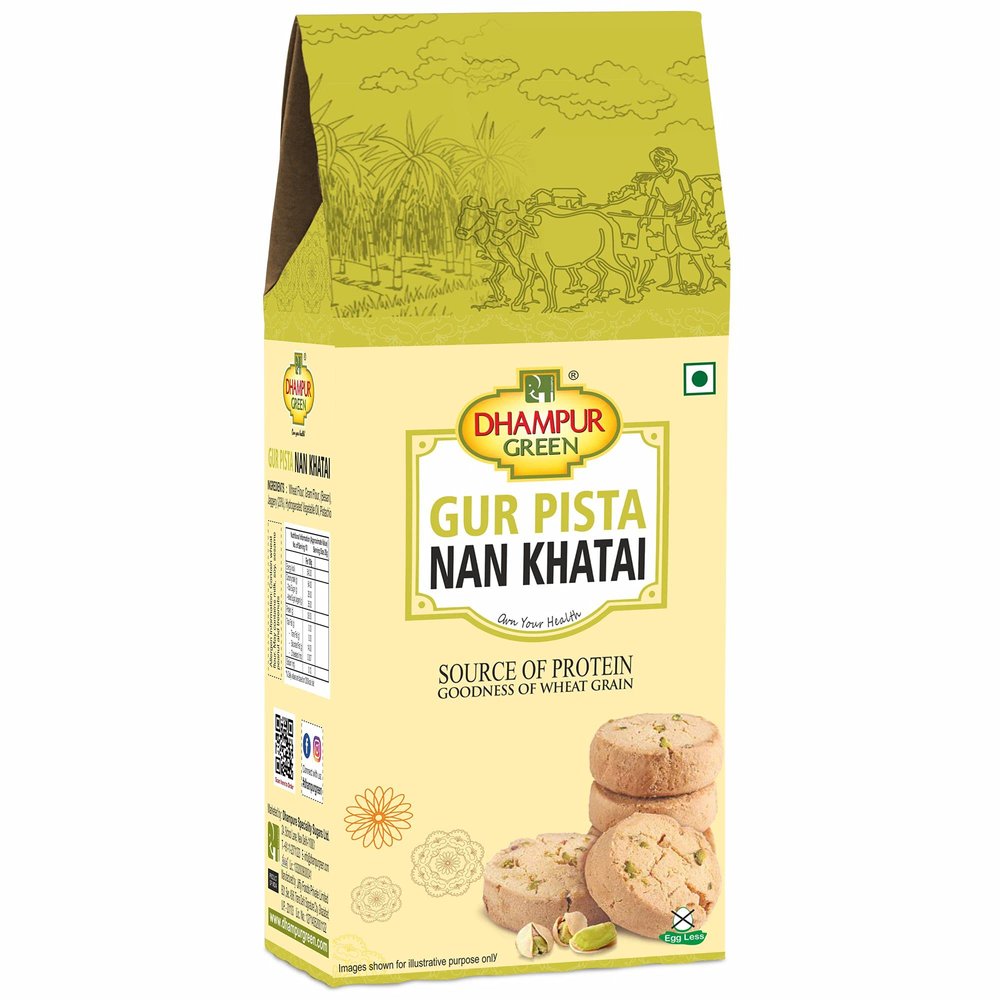 Dhampurgreen Jaggery Gur Pista Nan Khatai, 200G