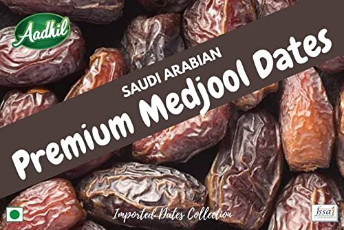 Aadhil Arabian Medjool Dates Imported Khajoor - Premium Medjool Harvest from Saudi Dry Dates - 200g