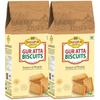 Dhampure Speciality Gur Jaggery Atta Cookies Biscuit, 400Grams (2 X 200G) | Healthy Snacks view 1