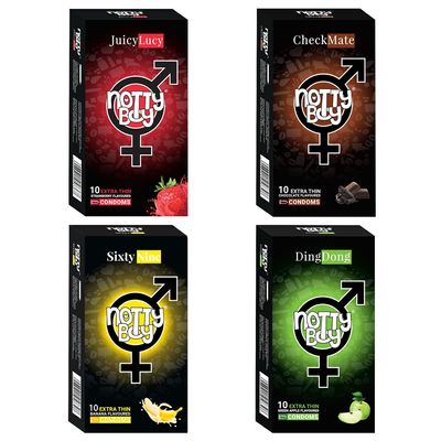 Notty Boy Combo Pack WIth 4 Different Flavours of Condoms