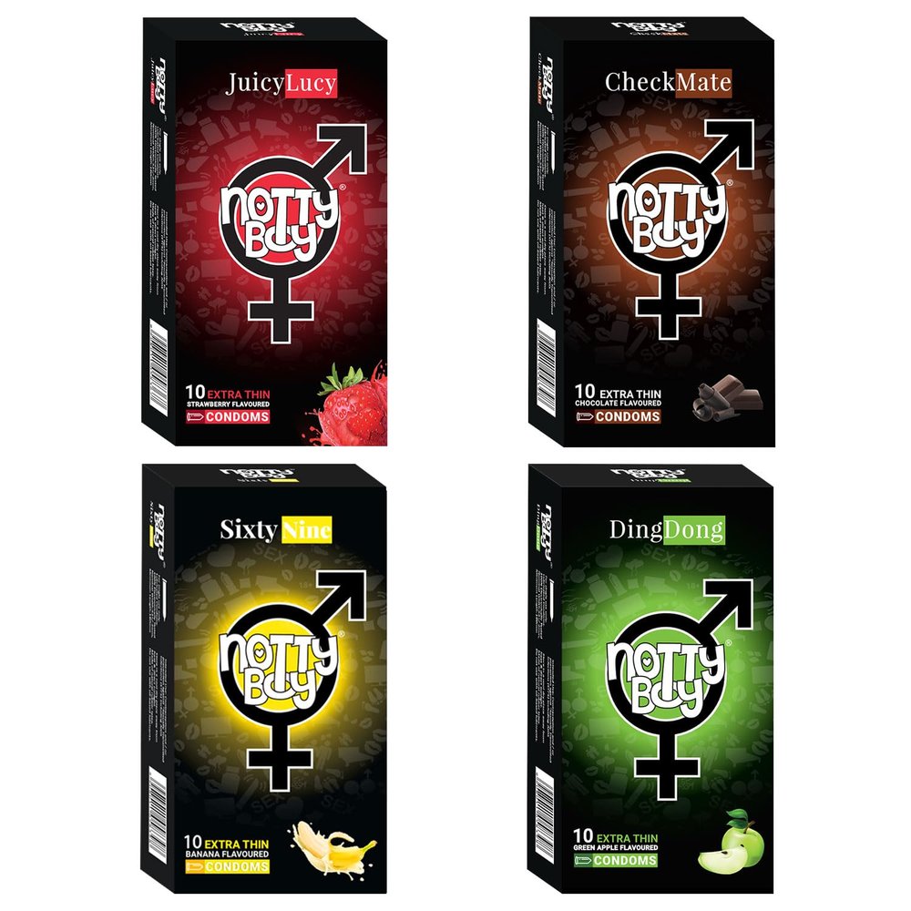 Notty Boy Combo Pack WIth 4 Different Flavours of Condoms