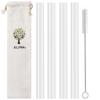 ALINK Reusable Clear Silicone Boba Straws, 4-Pack Extra Wide Smoothie Straws for Bubble Tea/ Shakes/ Tapioca Pearls with Cleaning Brush and Carrying Case view 1
