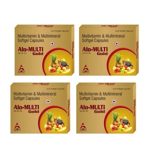 Alloes Multi Gold Multivitamin & Multimineral Softgel Capsule for Overall Health and Immunity Support - 1 X 40 Capsules