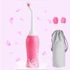 HANNEA 450ml Portable Retractable Travel Bidet for Toilet Handheld Postpartum Perineal Cleansing Childbirth Cleaner with Bag/2 Nozzles- for Outdoor, Camping, Personal Hygiene (Pink) view 1