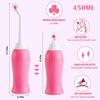 HANNEA 450ml Portable Retractable Travel Bidet for Toilet Handheld Postpartum Perineal Cleansing Childbirth Cleaner with Bag/2 Nozzles- for Outdoor, Camping, Personal Hygiene (Pink) view 4