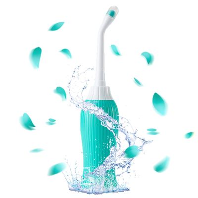 HANNEA 450ml Portable Retractable Travel Bidet with Bag/2 Nozzles for Toilet Handheld Postpartum Perineal Cleansing Childbirth Cleaner - for Outdoor,Camping,Personal Hygiene (Green)