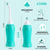 HANNEA 450ml Portable Retractable Travel Bidet with Bag/2 Nozzles for Toilet Handheld Postpartum Perineal Cleansing Childbirth Cleaner - for Outdoor,Camping,Personal Hygiene (Green) view 4