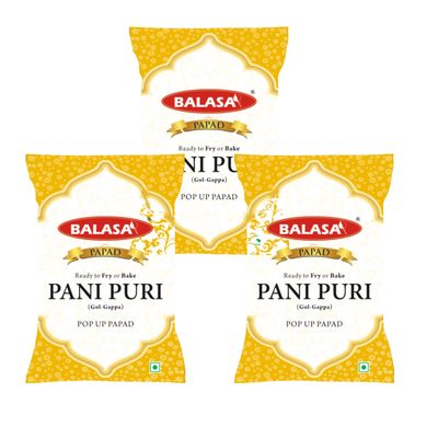 Balasa Fryum Pani Puri (Golgappa) Papad (400 Gms Packets x 3)