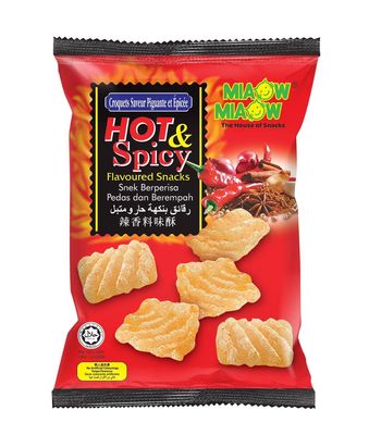MIAOW MIAOW Hot & Spicy Flavoured Snacks, 60g