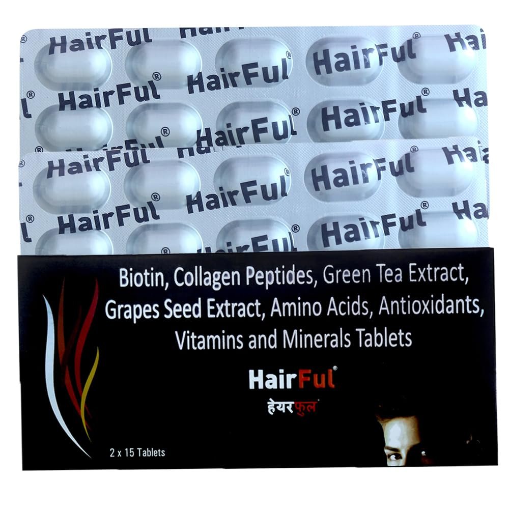 HairFul Healthy Hair Supplement 30 Tablets (Pack of 2 X 15)