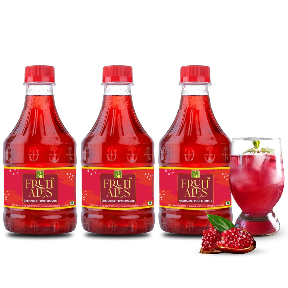 Dhampurgreen Grenadine Pomegranate Mocktail, 900Ml (3 X 300Ml) | Mocktail Syrup, Bar Mocktails, Cocktails Syrup