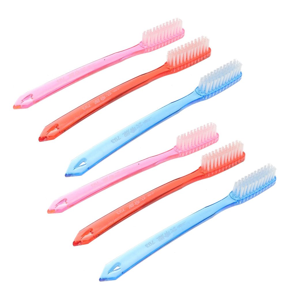 ARTIBETTER Manual Hard Bristles Toothbrush for Adult Travel Hotel Outdoor Trip 6pcs (Random)
