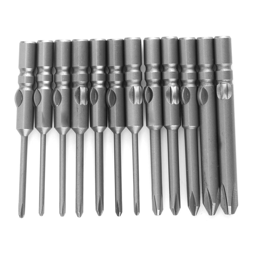 Screwdriver Bit, 12Pcs 40mm Long Multiple Sizes Magnetic Screw Driver Bits for Home Maintenance