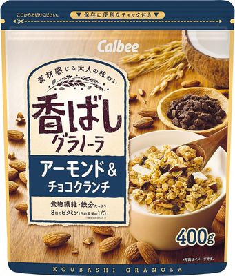 Calbee Flavoured Granola Almond & Chocolate Crunch, 14.1 oz (400 g) (Made in Japan)